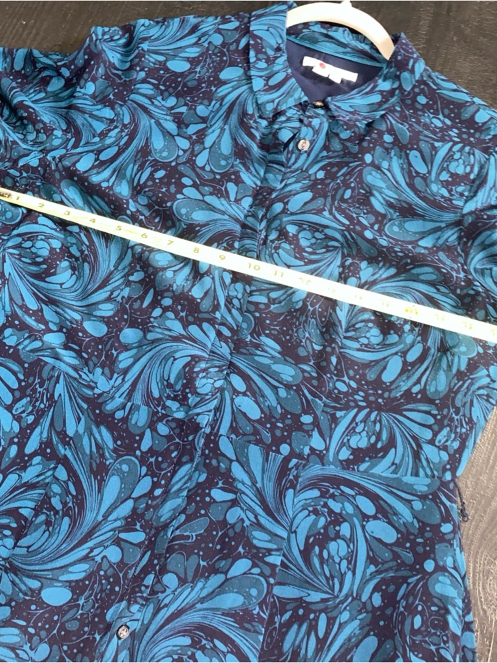 BODEN Lemima Silk Shirt MIDI Dress US 12 NO Belt Missing Navy Marbled Dreams - Picture 12 of 14